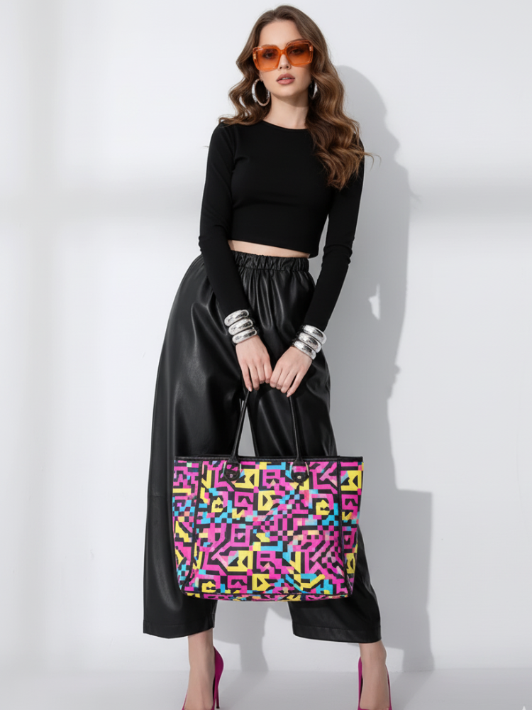 PU Wide-Leg Pants, Wall Street | Women - BYMANYC ® New York-1