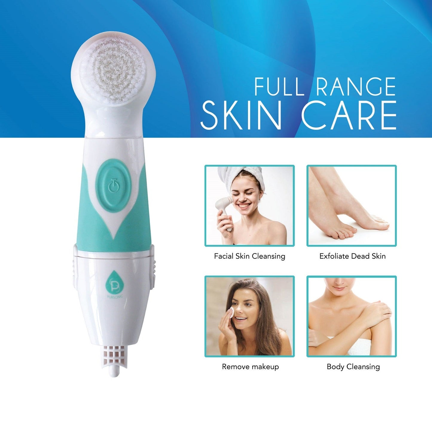 Advanced Facial & Body Cleansing Brush With Extended Handle-3