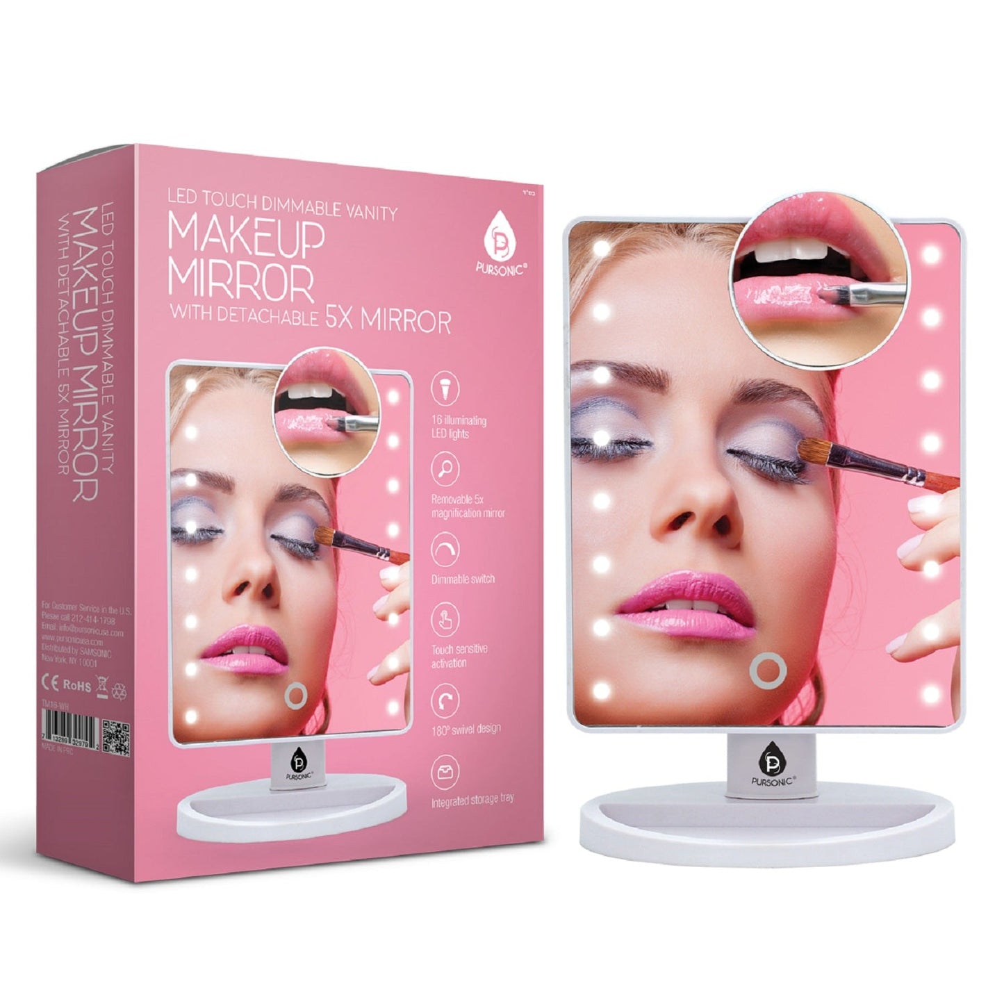 Reusable Makeup Remover Cloths, Finger Beauty Blenders & LED Vanity Mirror-1