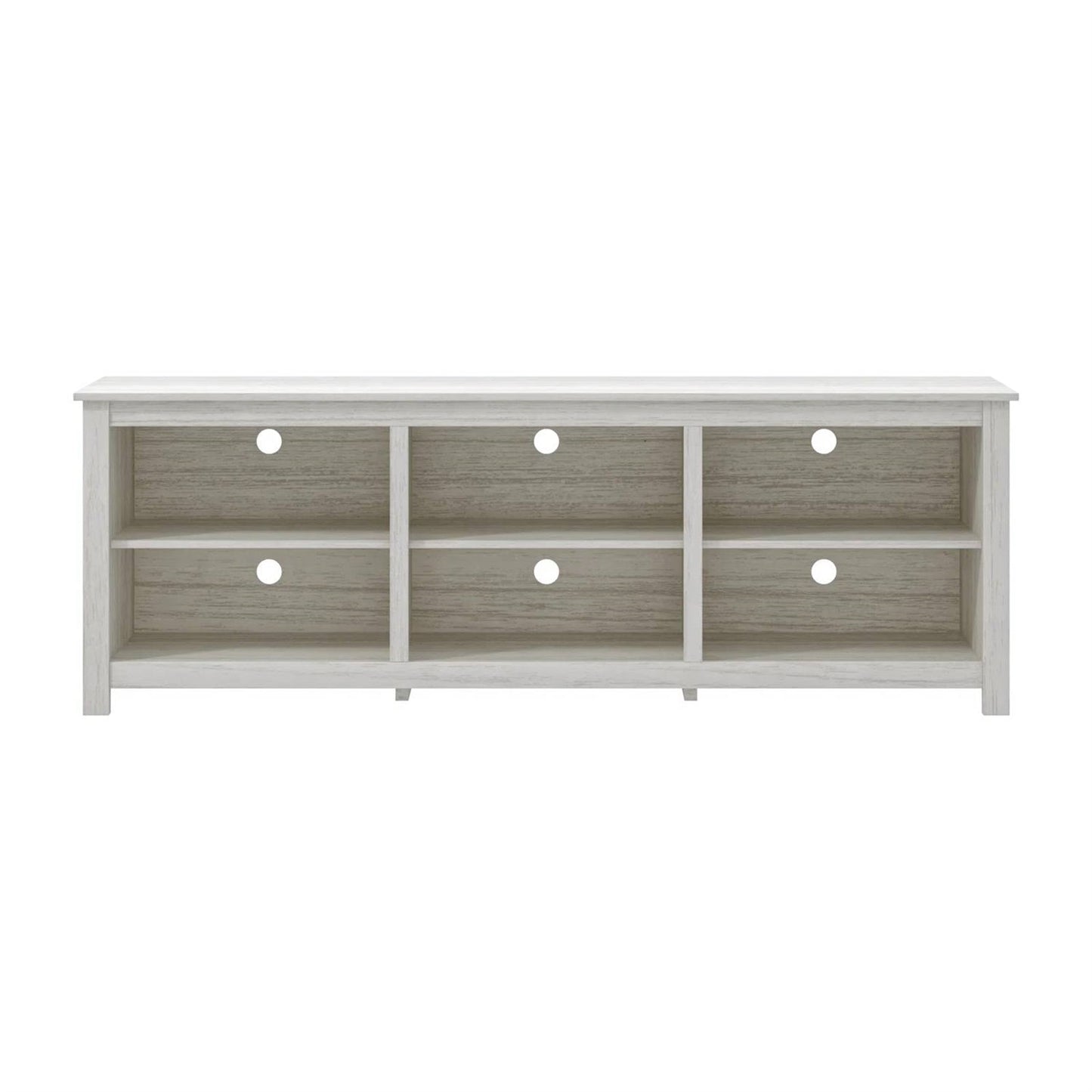 Farmhouse TV Stand in White Wood Grain Finish - for TVs up to 70-inch-2
