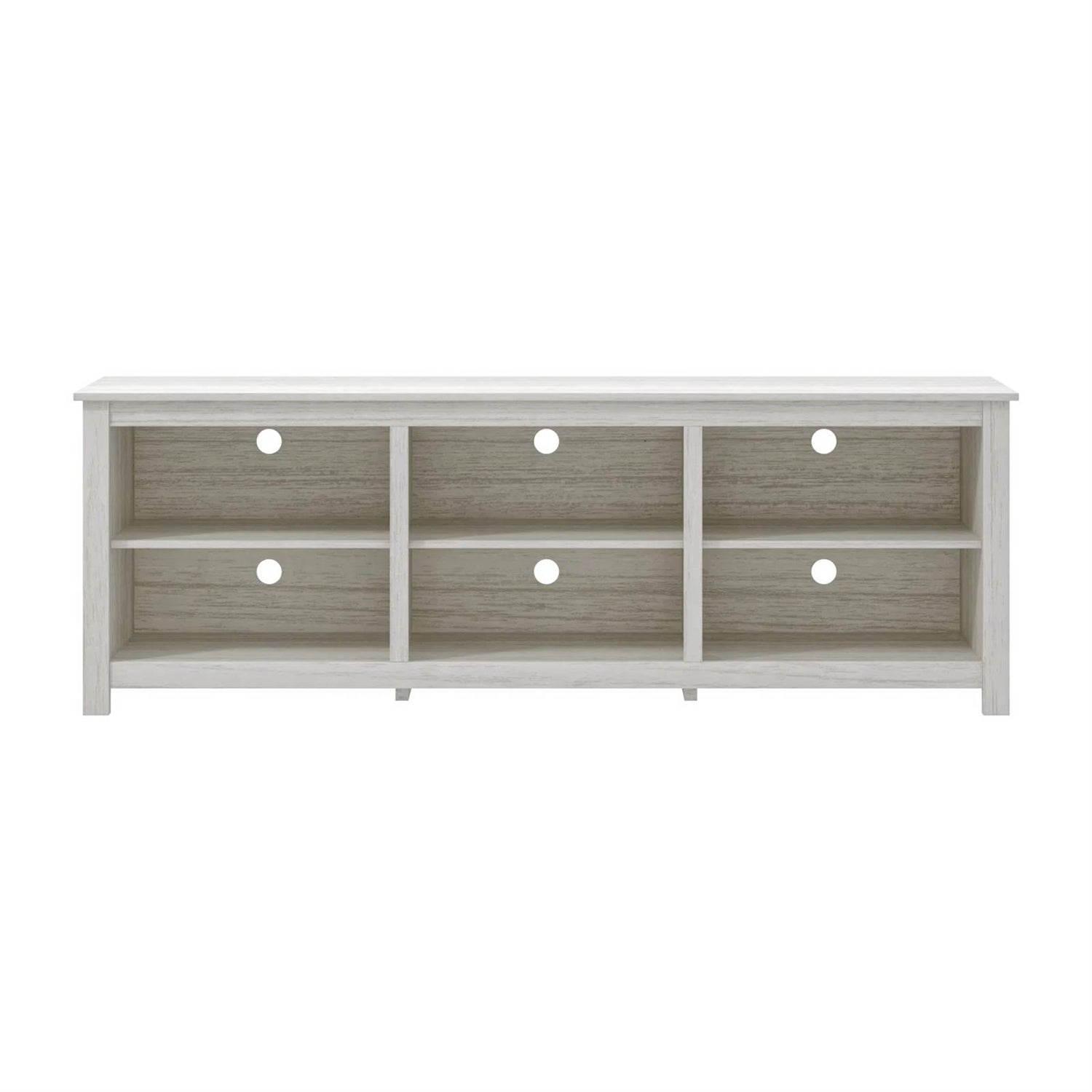 Farmhouse TV Stand in White Wood Grain Finish - for TVs up to 70-inch-2
