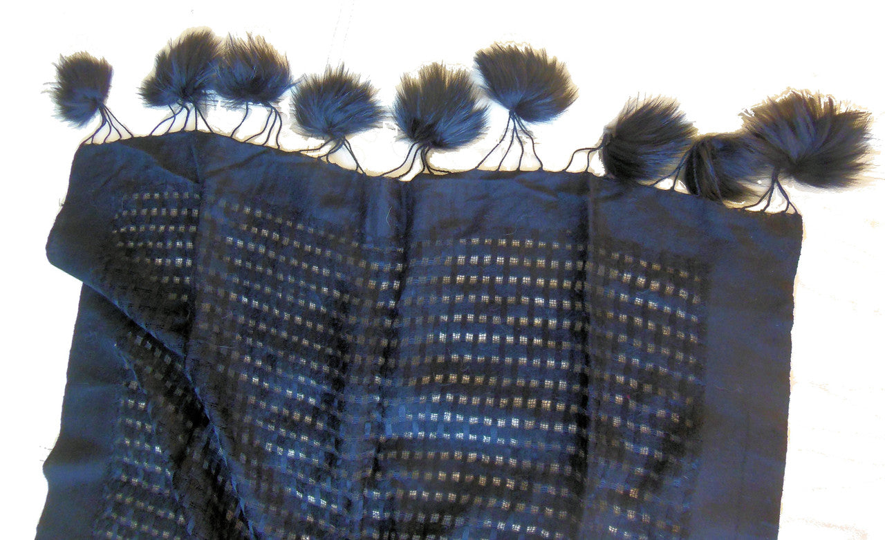 Pashmina from Oman: Furry Collar & Pom Pom Trim- Black-19