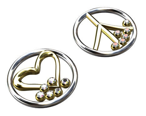 Love Pendant, 18K yellow and white gold with diamonds.  On cord.-2