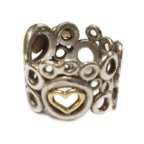 Peace, Love and Abundance Ring (Wide) 14K Gold with Diamonds-16