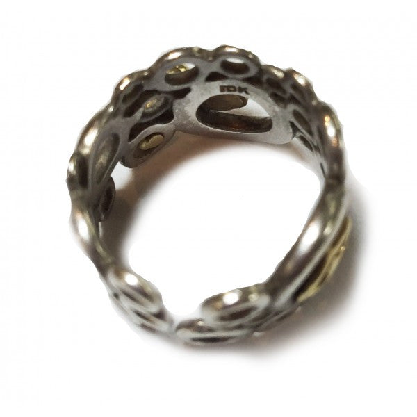 Peace, Love and Abundance Ring (Wide) 14K Gold with Diamonds-13
