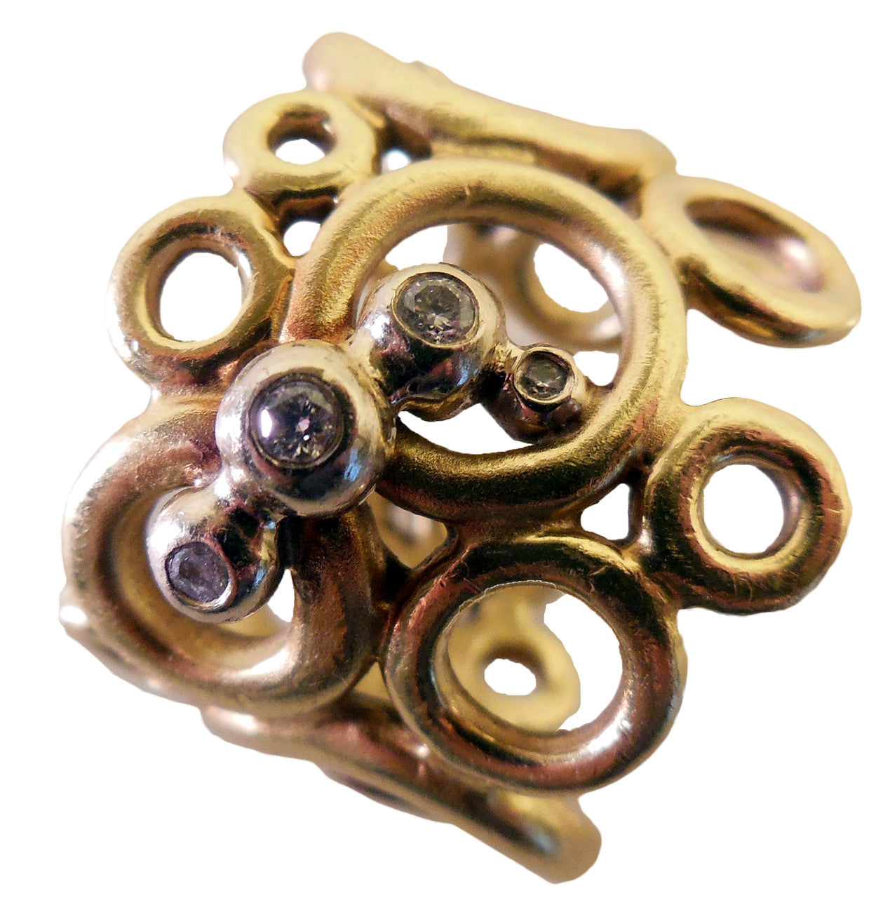 Peace, Love and Abundance Ring (Wide) 14K Gold with Diamonds-2