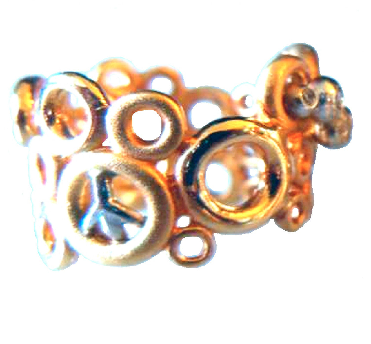Peace, Love and Abundance Ring  (Wide) Diamonds, 18K Gold, Sterling Silver-7