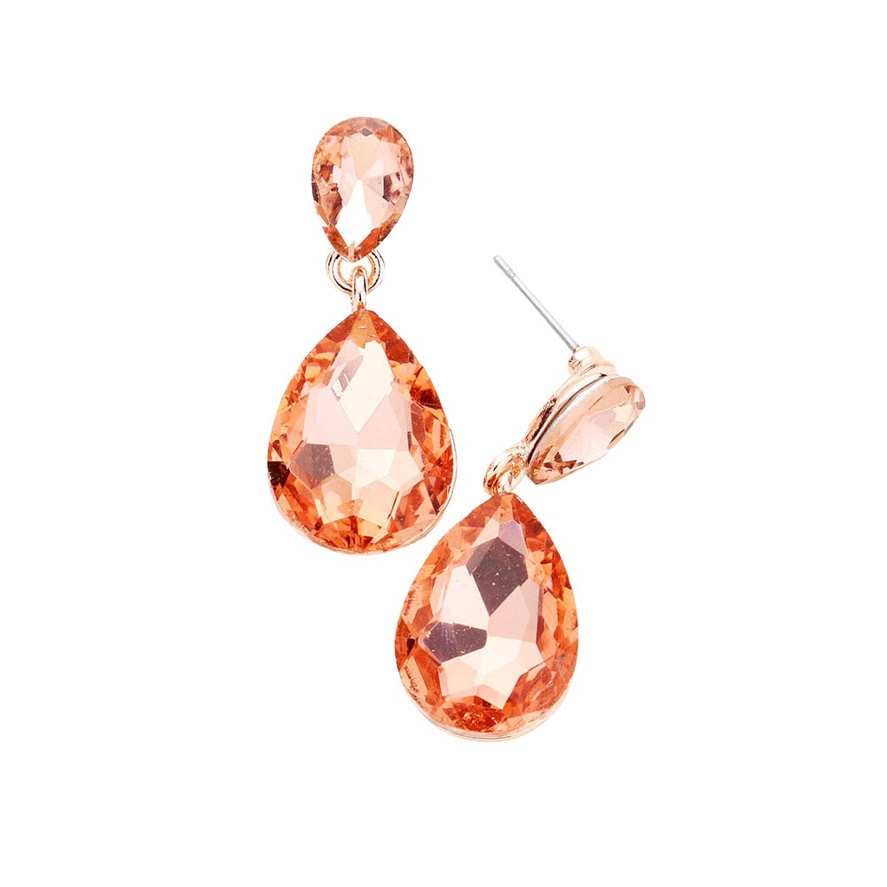 Glass Crystal Teardrop Dangle Earrings