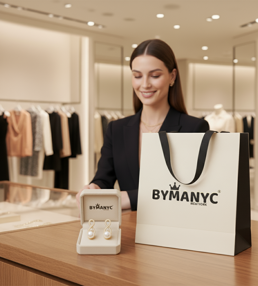 Pearl Hoop Earrings Golden Luster SOHO BYMANYC ® New York-1