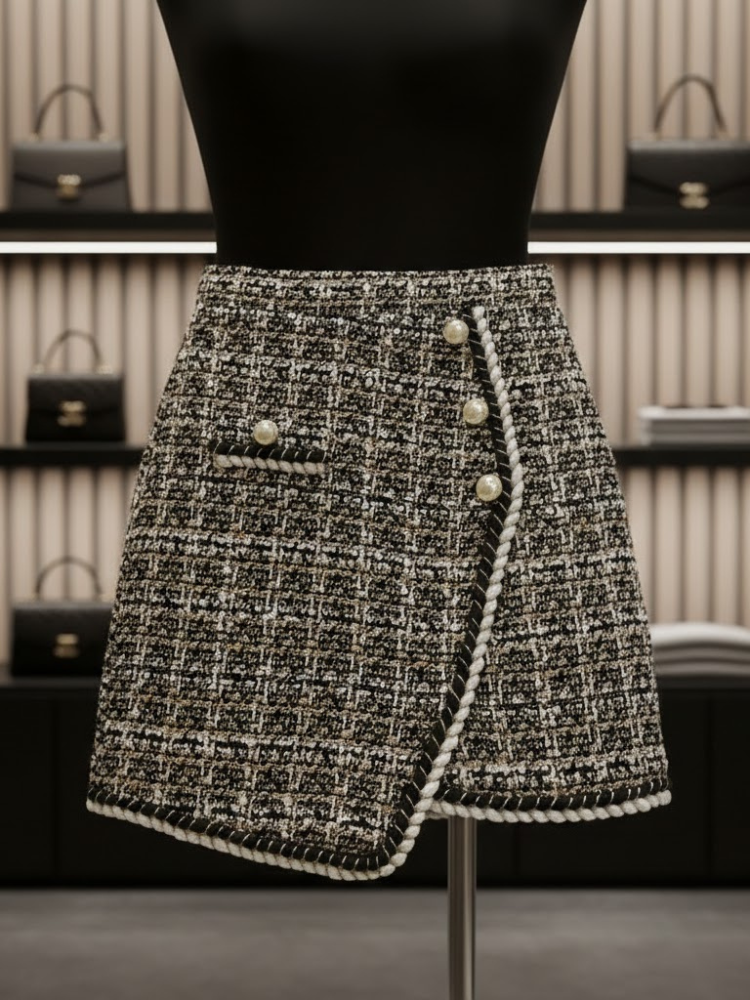 Pearl-Trimmed Tweed Mini • LUXE PEARL New Collection BYMANYC ® New York-1