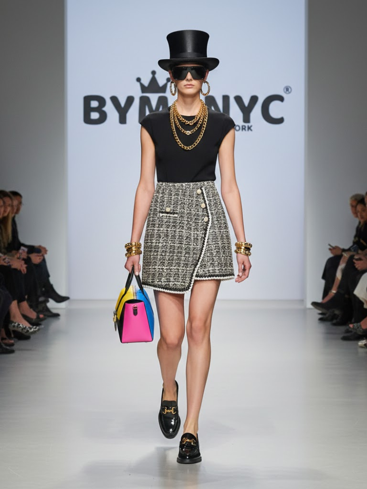 Pearl-Trimmed Tweed Mini • LUXE PEARL New Collection BYMANYC ® New York-0