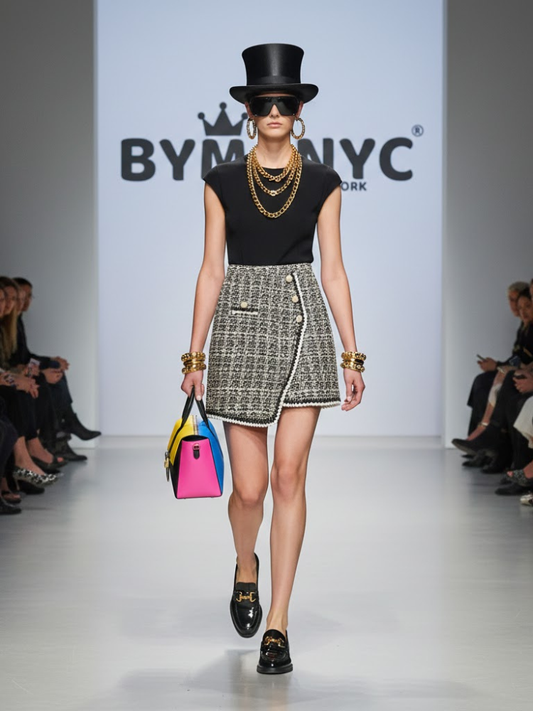 Pearl-Trimmed Tweed Mini • LUXE PEARL New Collection BYMANYC ® New York-0