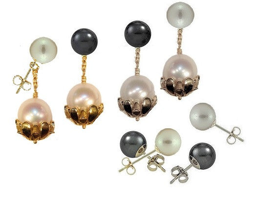 Pearl Lariat- Flower Cap tips in 18K Gold-11