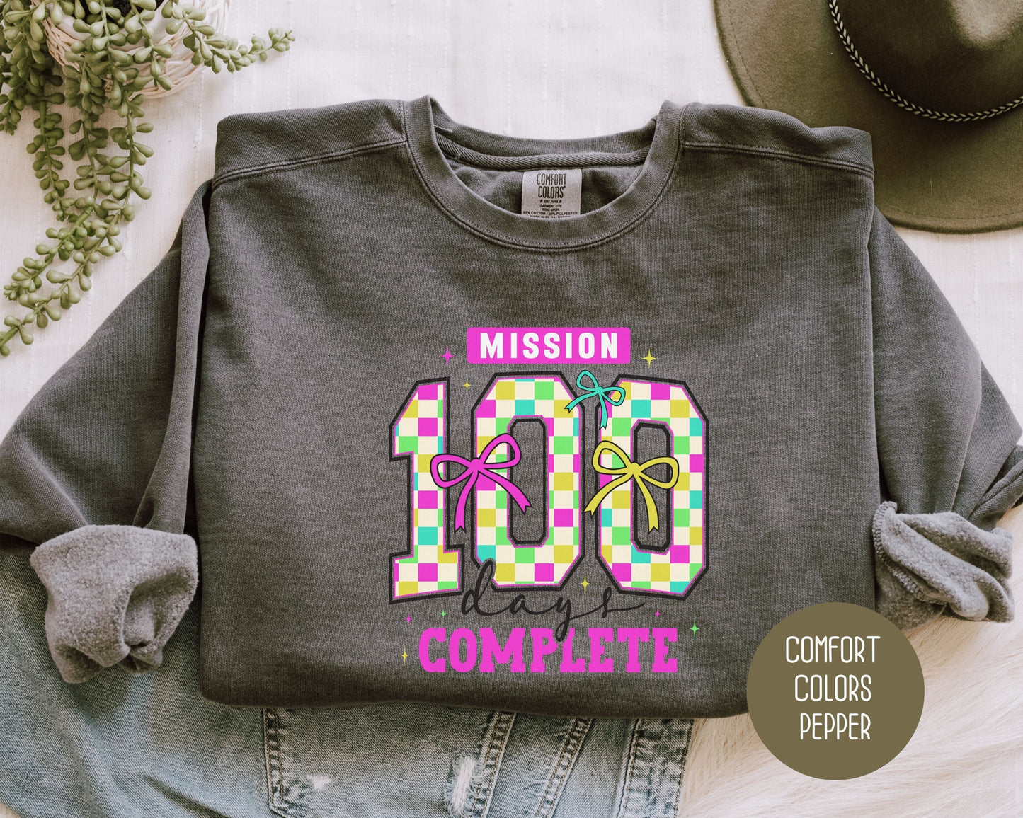 100 Days Of School Comfort Colors Sweatshirt-4