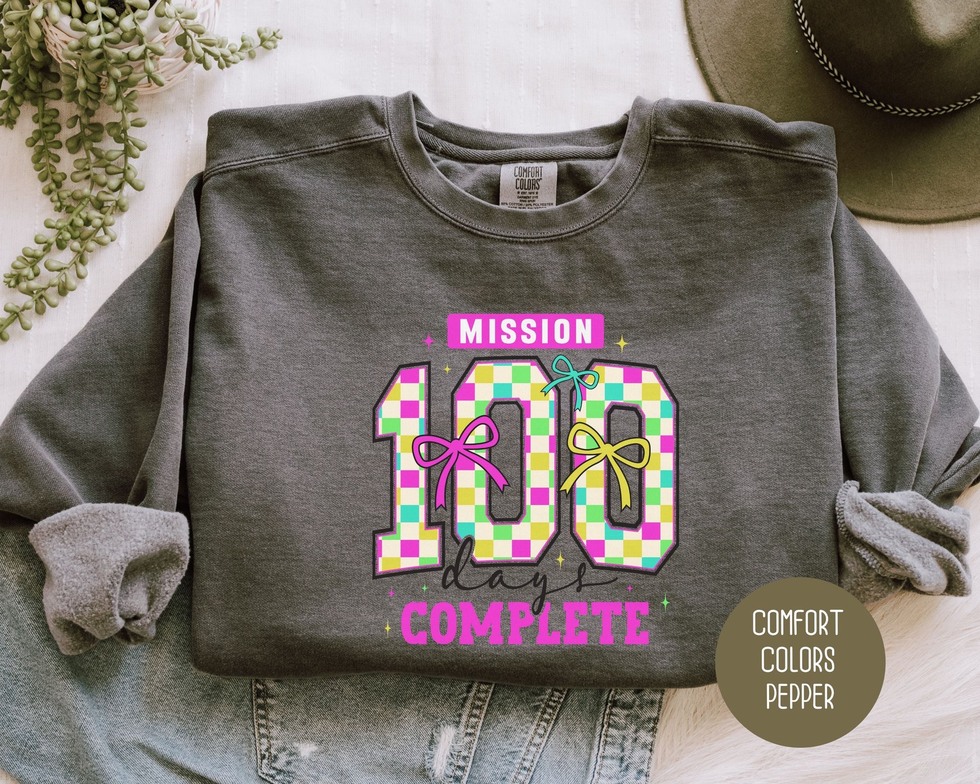 100 Days Of School Comfort Colors Sweatshirt-4