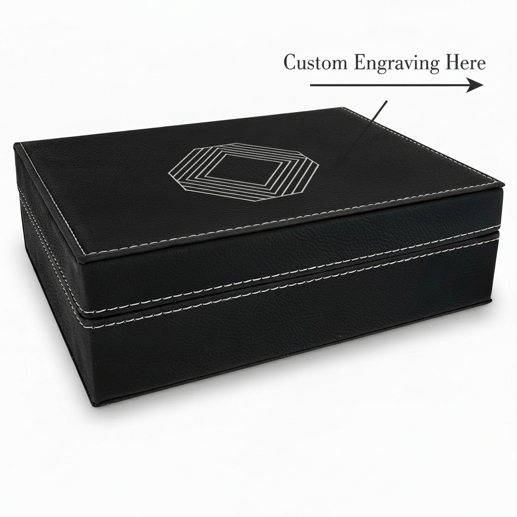 Personalized leatherette gift box Laserable Leatherette Gift Box-2