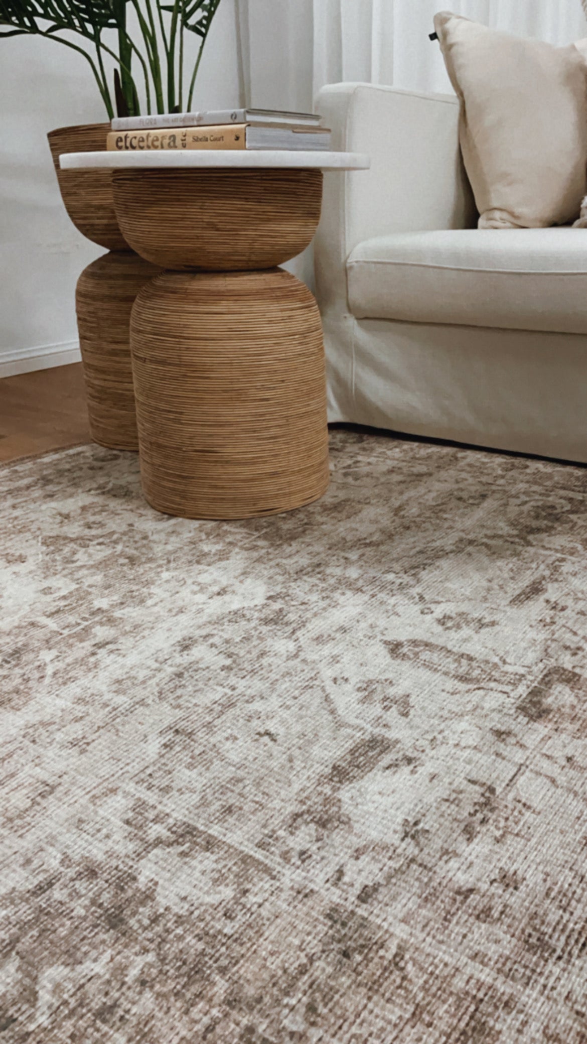Chateau Machine Washable in Beige : Runner Rug-2