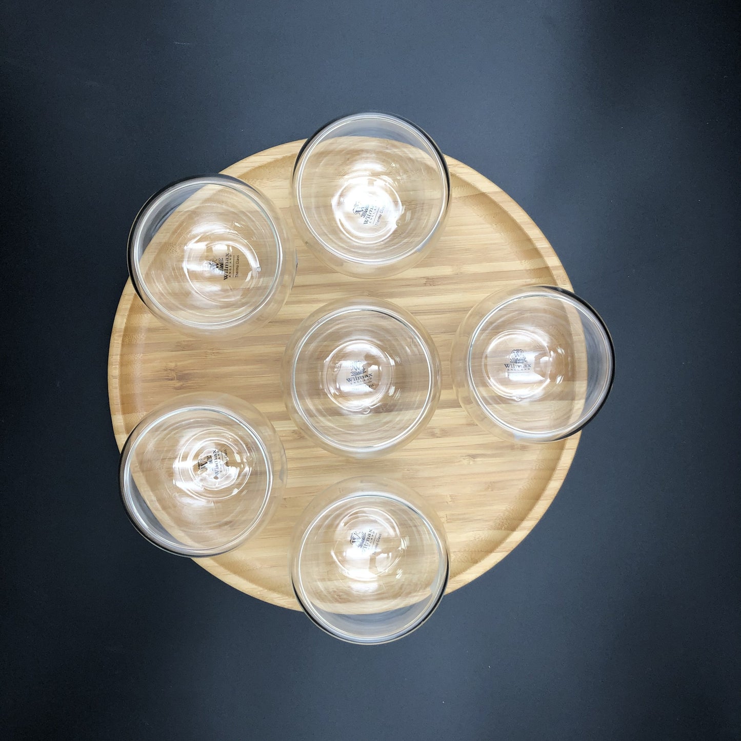 Ice-Cream Presentation Set With 6 Large Thermo Bowls And Spoons And Round Bamboo Platter-2