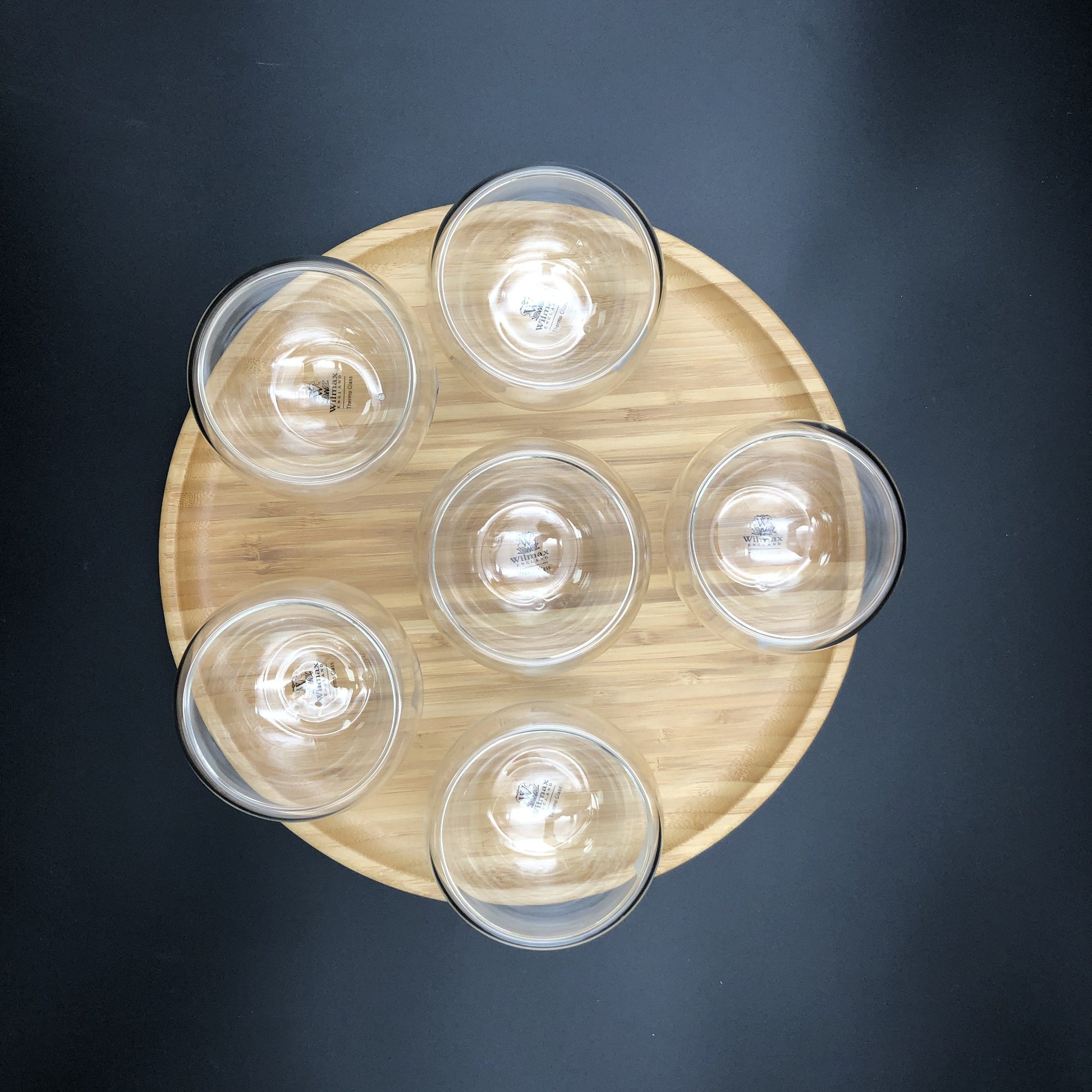 Ice-Cream Presentation Set With 6 Large Thermo Bowls And Spoons And Round Bamboo Platter-2