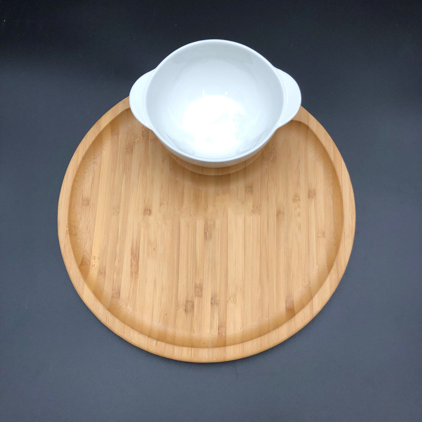 Bamboo And Fine Porcelain Set For Single Serve Soup Or Cereal Or Your Favorite Dessert-1