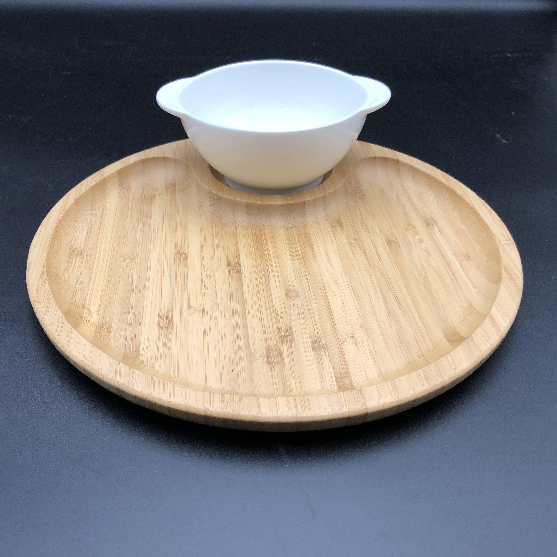 Bamboo And Fine Porcelain Set For Single Serve Soup Or Cereal Or Your Favorite Dessert-3