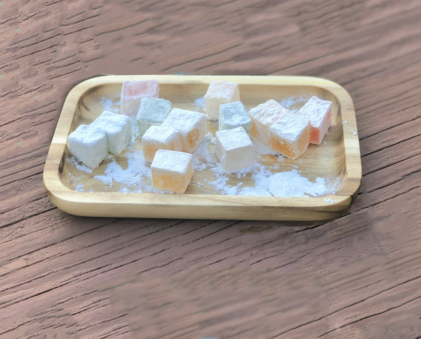 Zavis Green Acacia Wood Serving rectangle Stackable Tray / Dish 6" X 4" | Dishwasher Safe-1