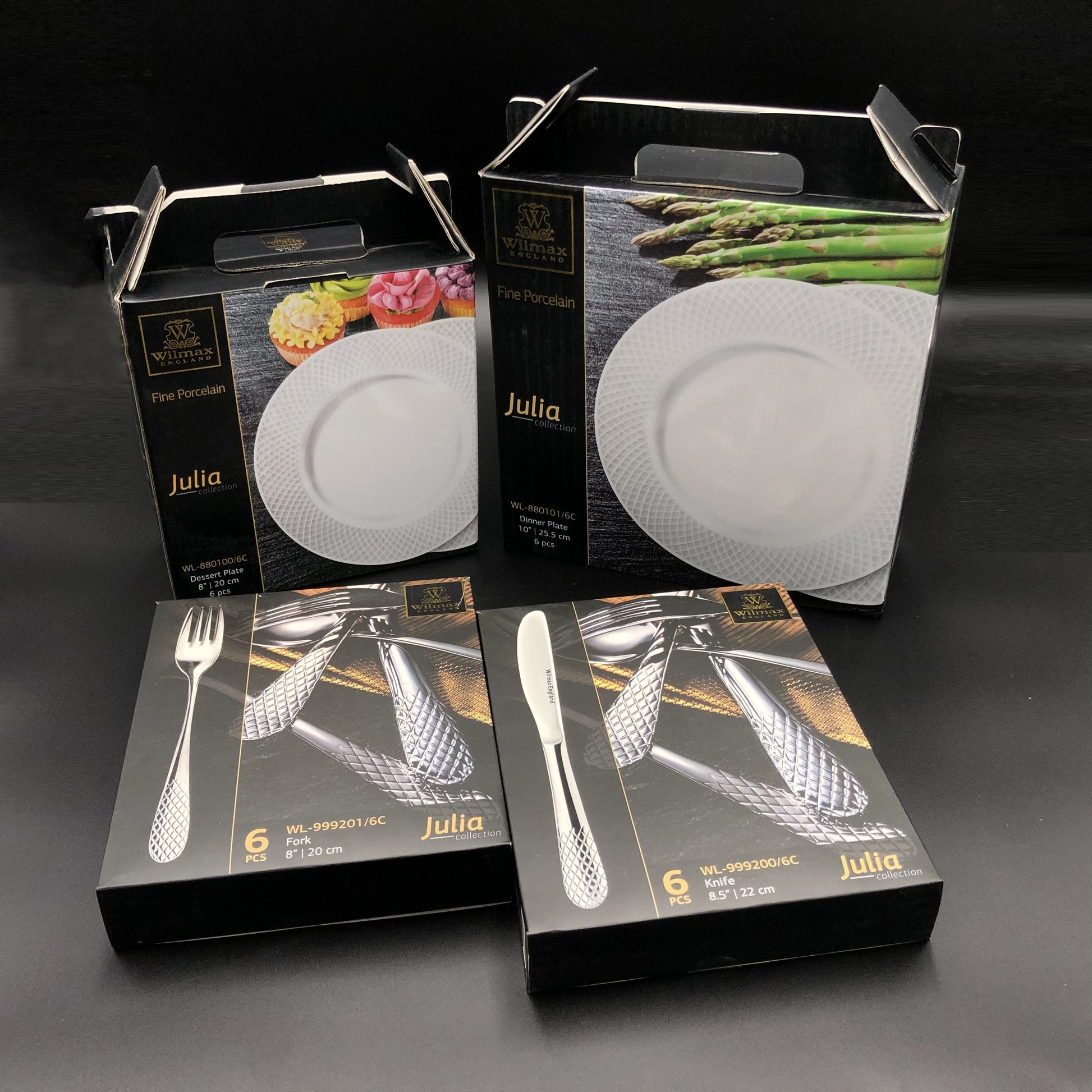 Fine Julia Porcelain 24 Piece Dinnerware Set For 6-0