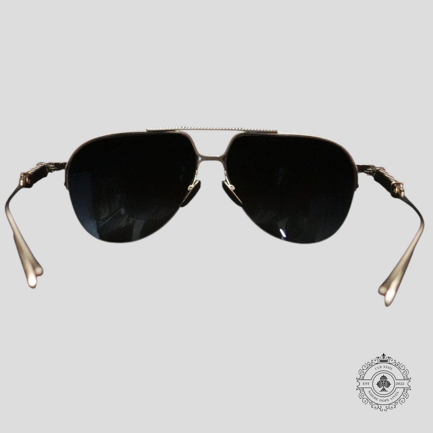 Chrome Hearts Full Metal Chicken Glasses in Zebra/Silver