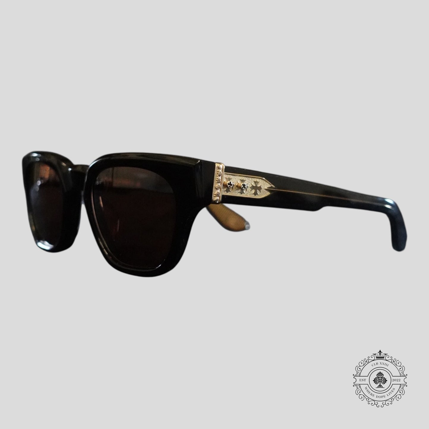 Chrome Hearts Midixathrill II Sunglasses in Black/Gold