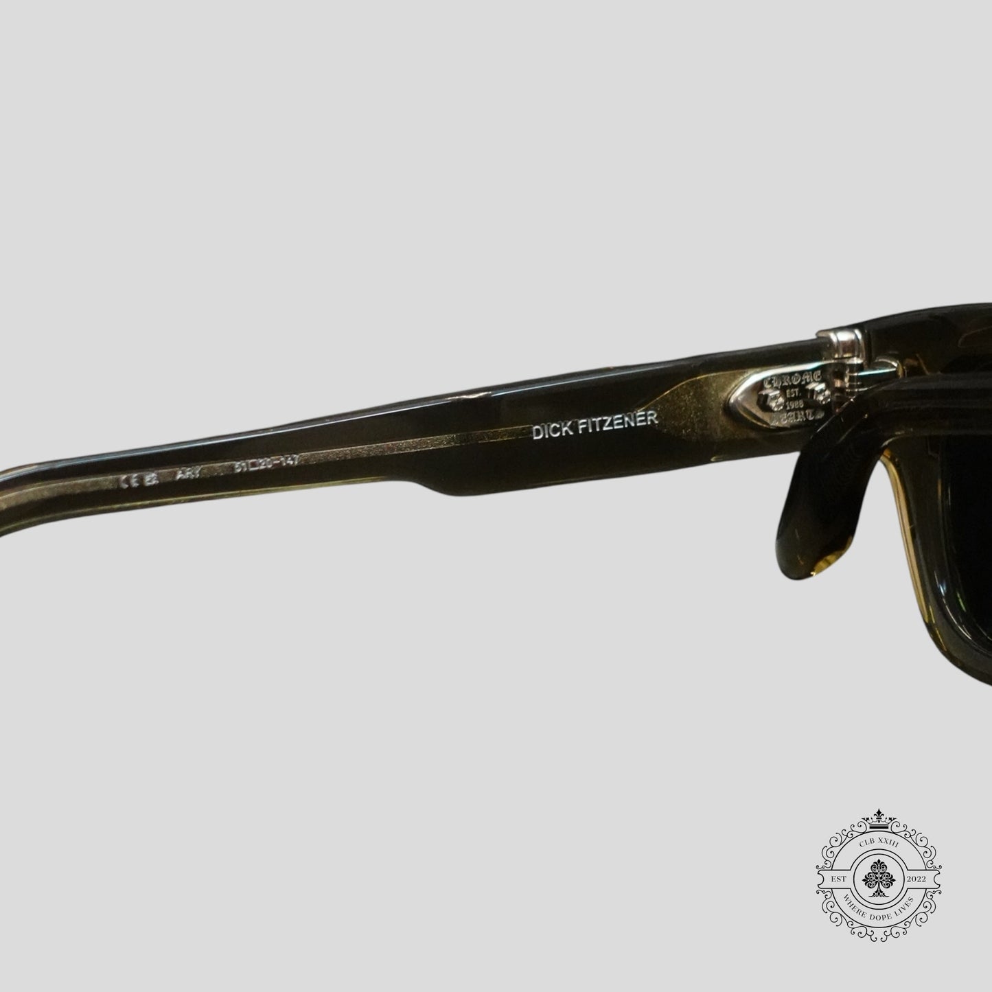 Chrome Hearts Dick Fitzener Glasses in Olive/Silver