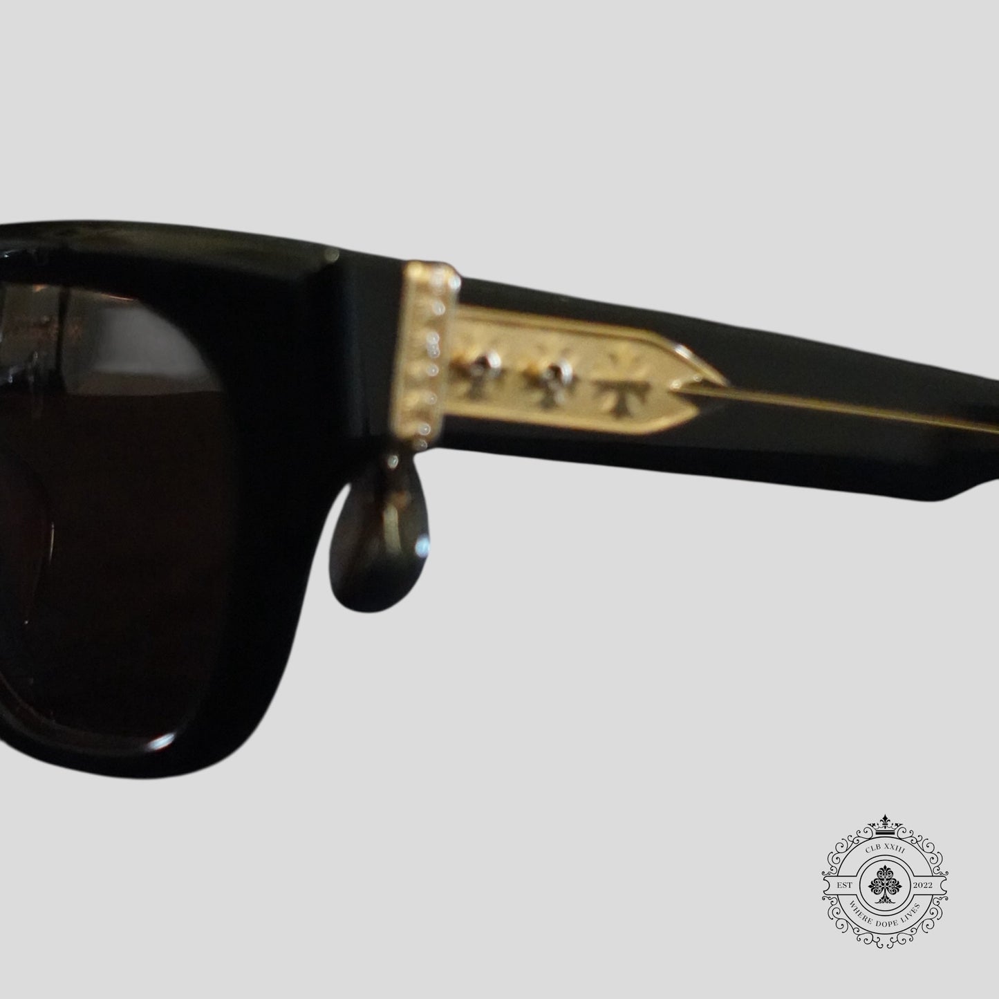 Chrome Hearts Midixathrill II Sunglasses in Black/Gold