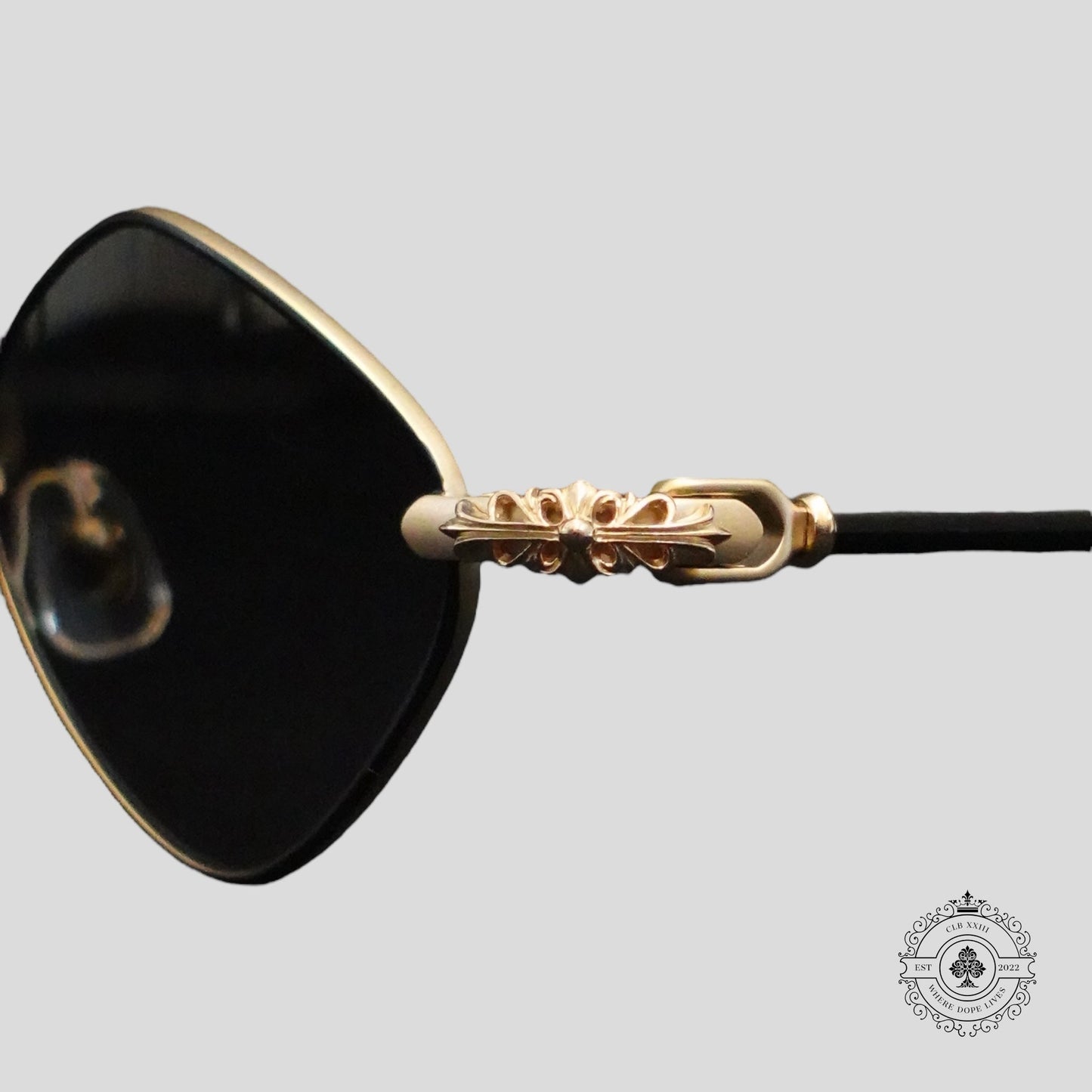 Chrome Hearts Diamond Dog Sunglasses in Black/Gold