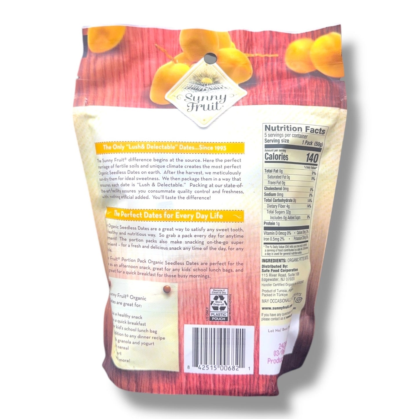Sunny Fruit Organic Pitted Dates – Natural Sweet Snack