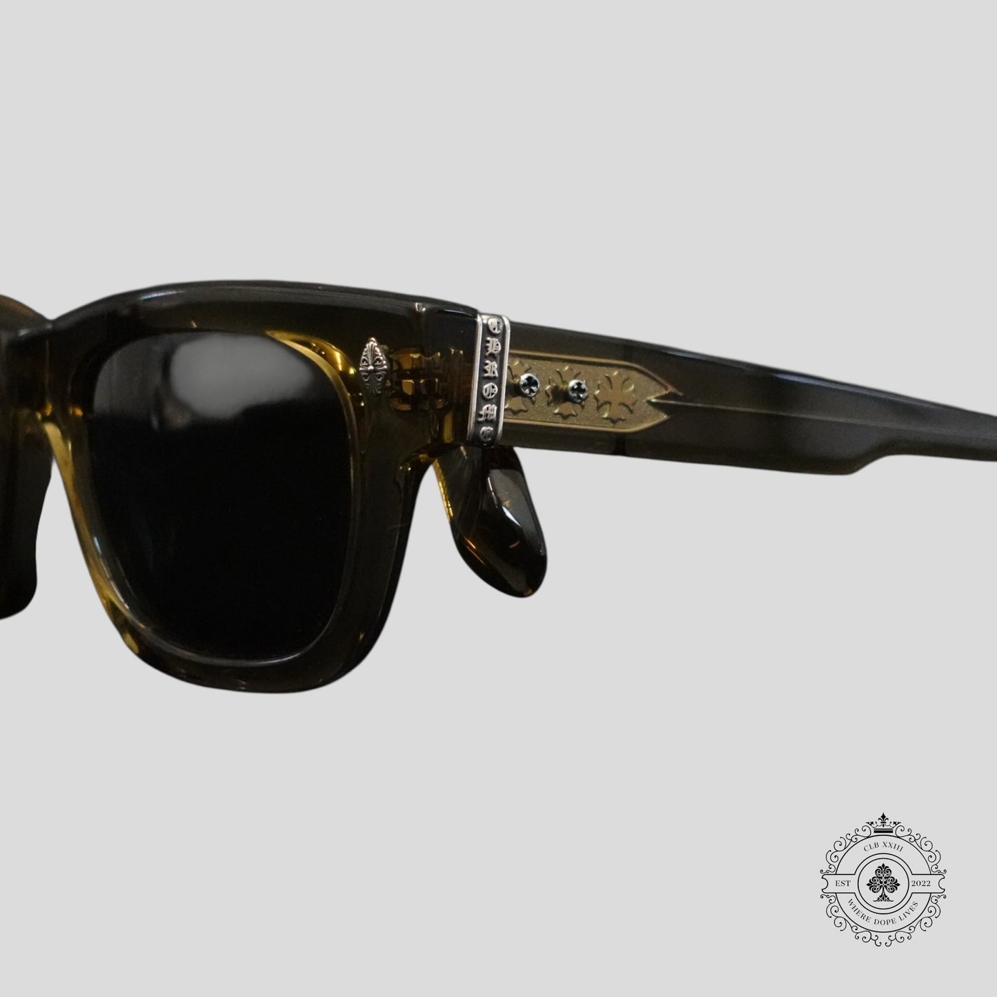Chrome Hearts Dick Fitzener Glasses in Olive/Silver
