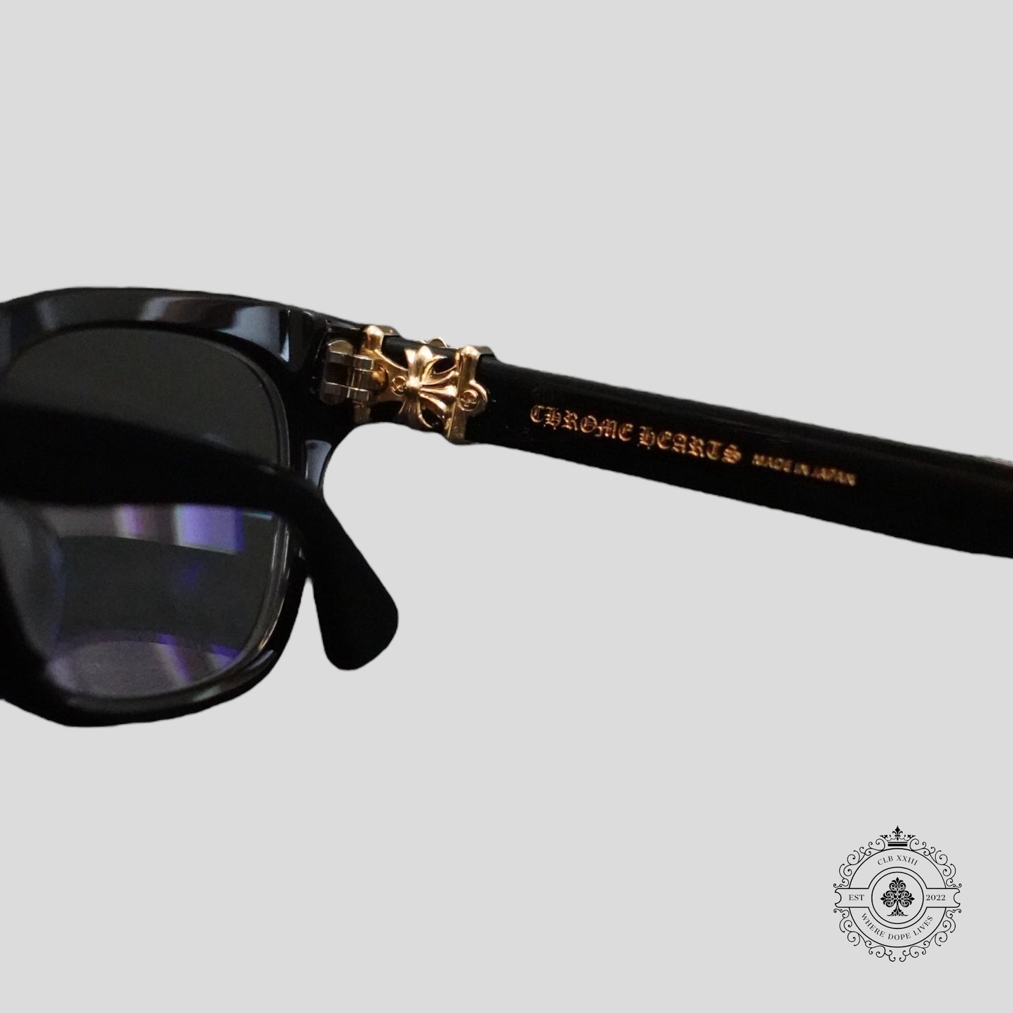 Chrome Hearts Vagilante Glasses in Black/Gold