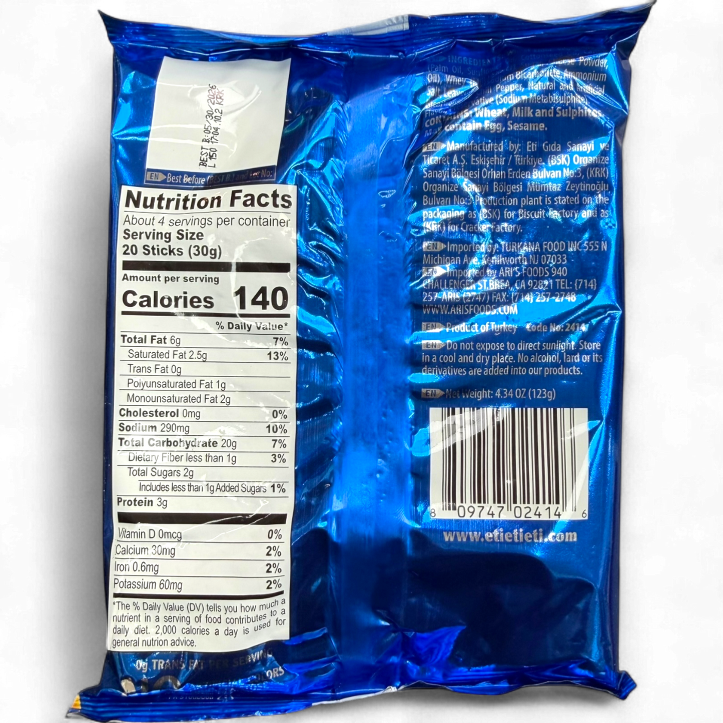 ETI CRAX Cheese Stick 123G