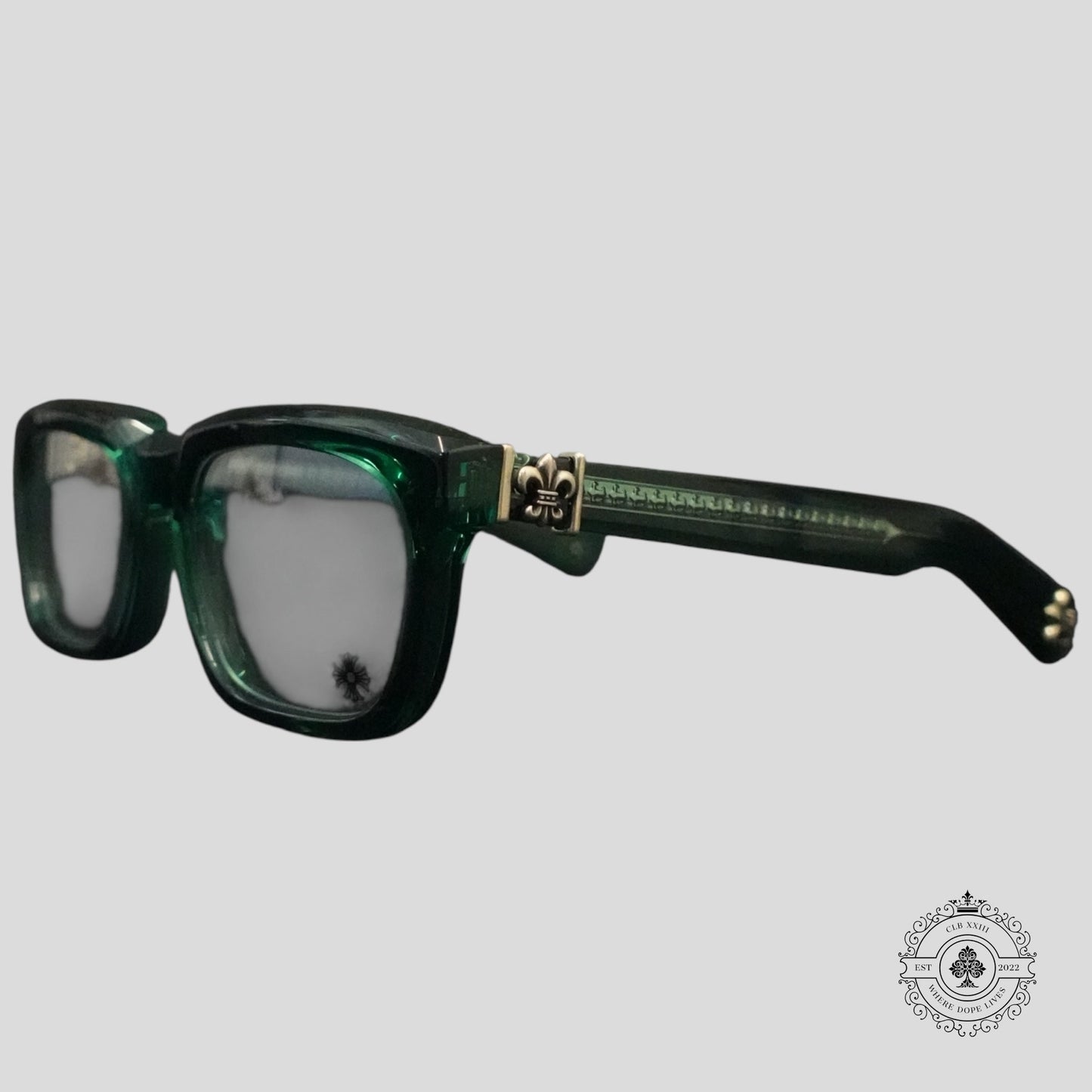 Chrome Hearts "See You In Tea" Sunglasses in Marine Green/Silver