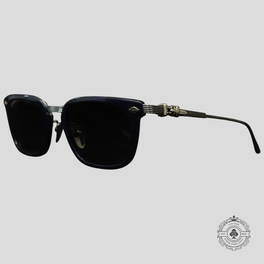 Chrome Hearts Overpoked Sunglasses in Silver/Blue