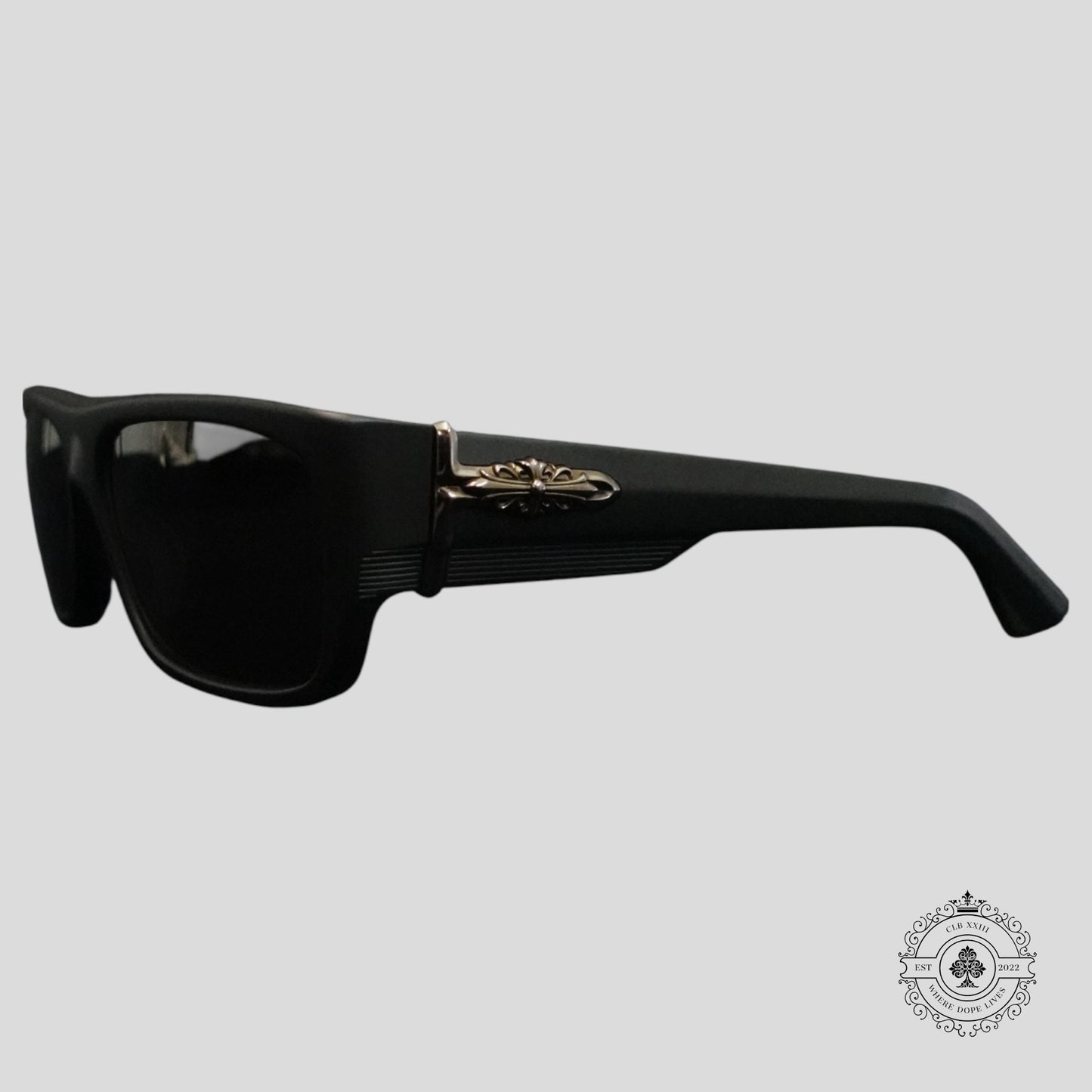 Chrome Hearts Yer Bjorn Again Glasses in Matte Black/Silver