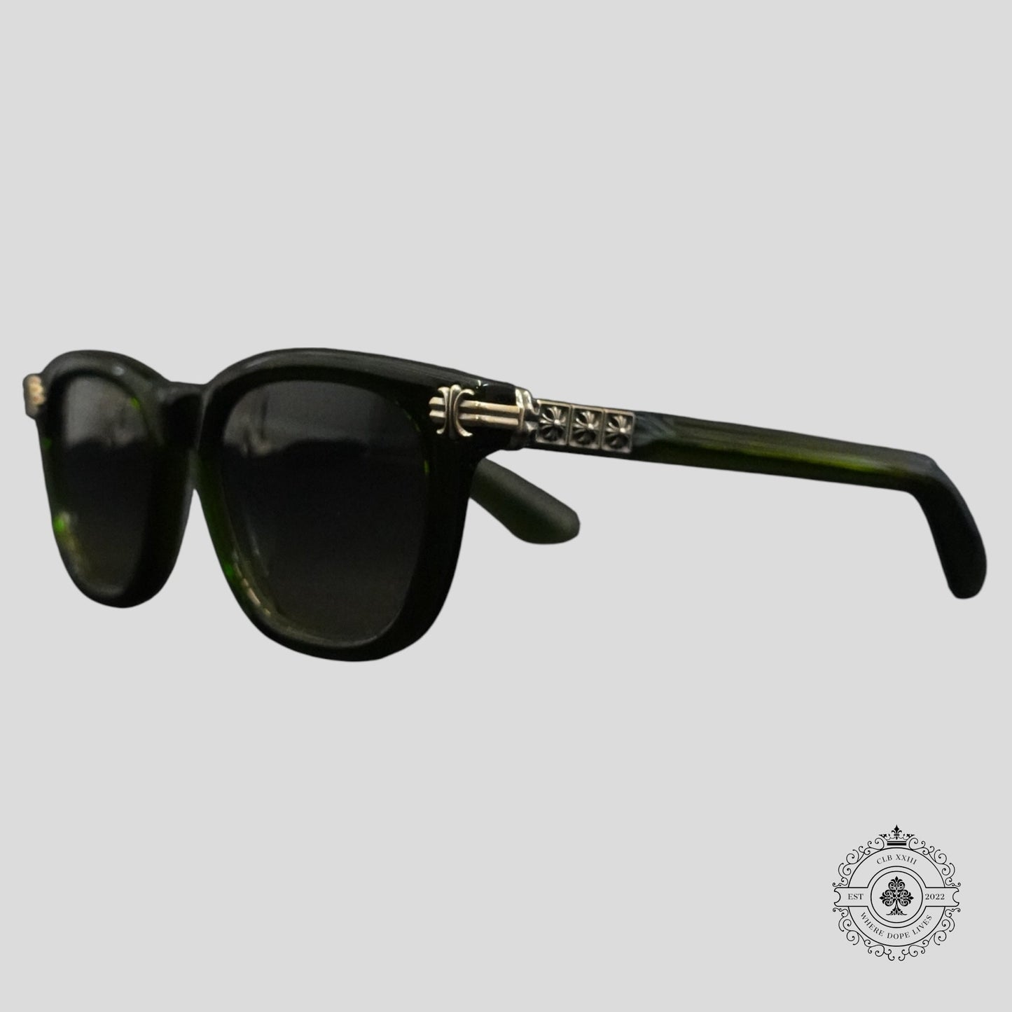 Chrome Hearts Smoke Show Sunglasses in Green/Silver