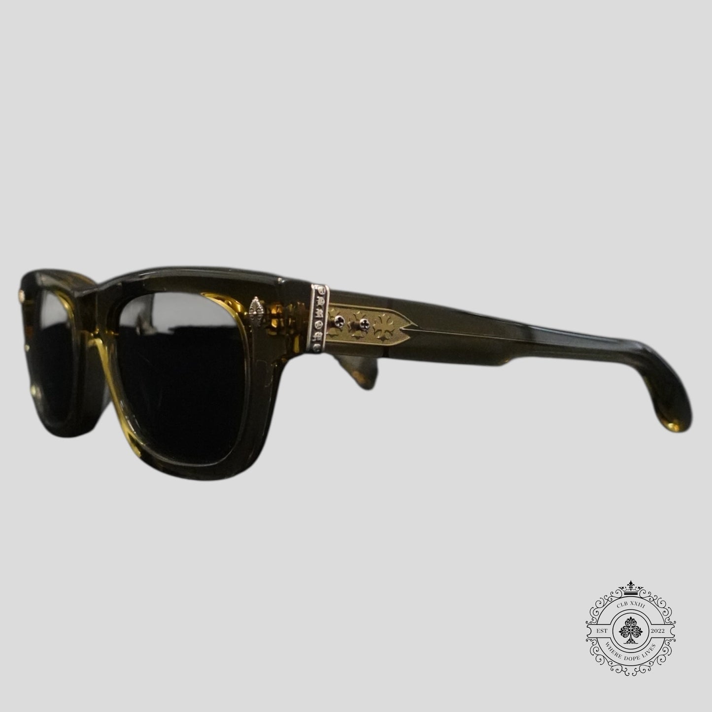 Chrome Hearts Dick Fitzener Glasses in Olive/Silver