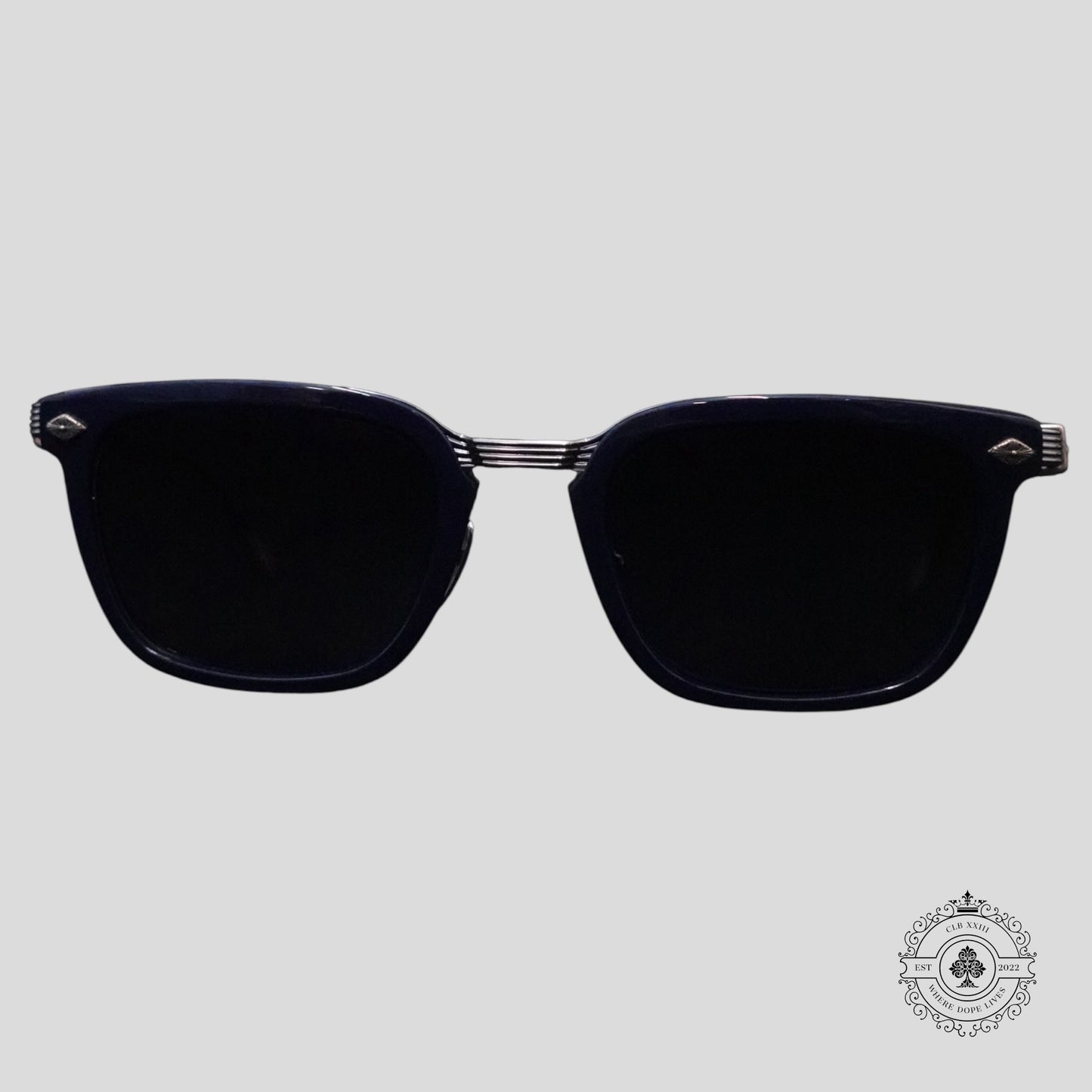 Chrome Hearts Overpoked Sunglasses in Silver/Blue