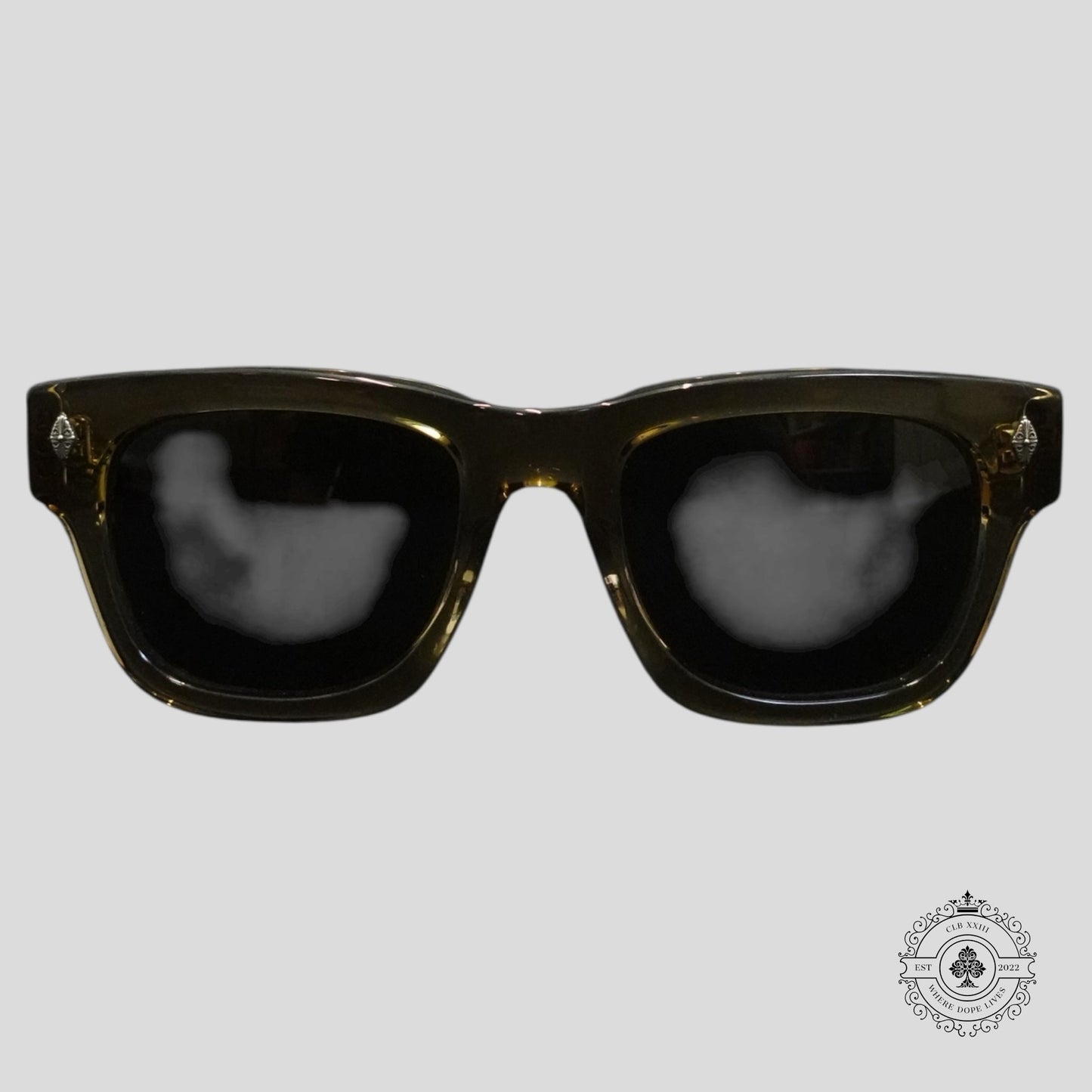 Chrome Hearts Dick Fitzener Glasses in Olive/Silver