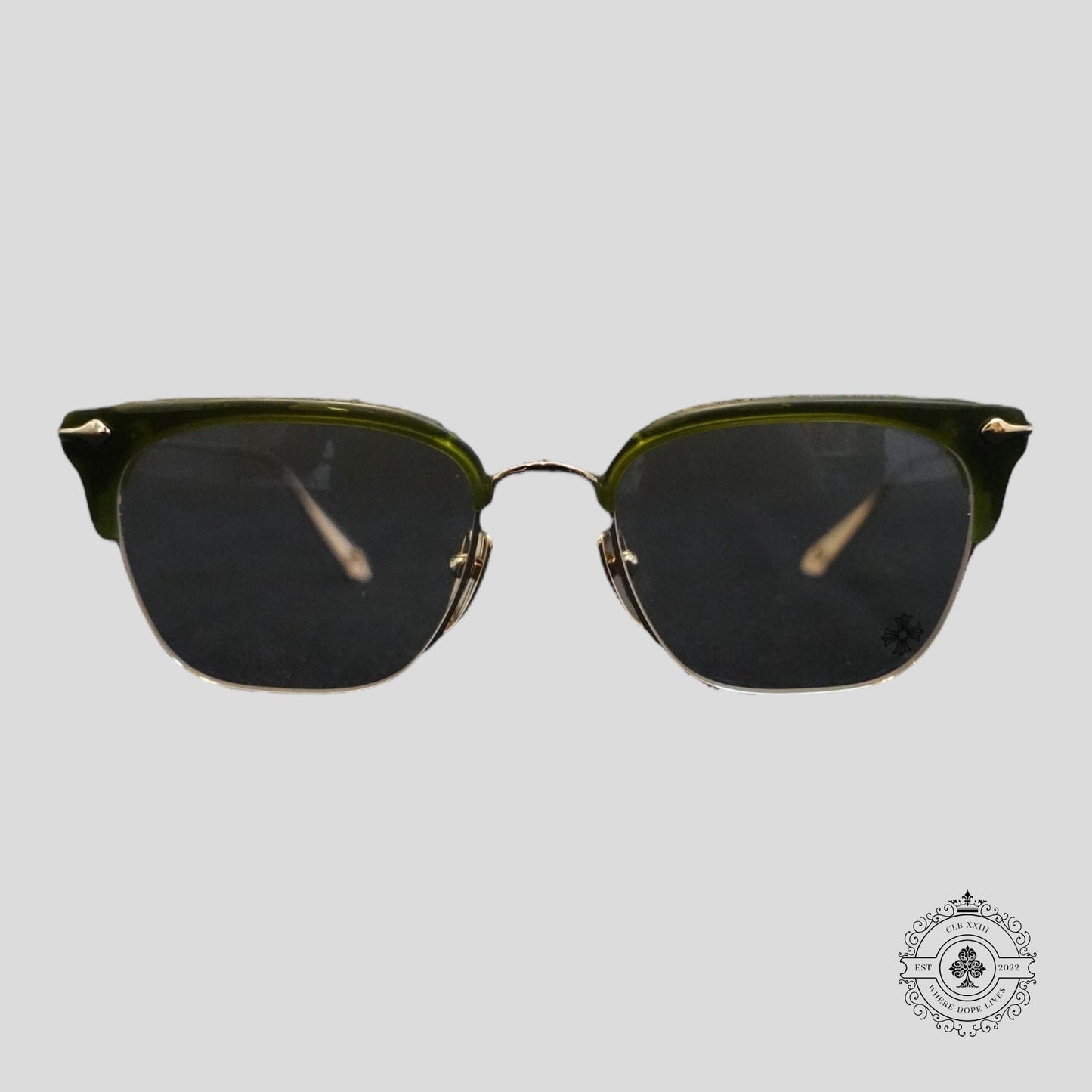 Chrome Hearts Sluntradiction Sunglasses in Green/Gold