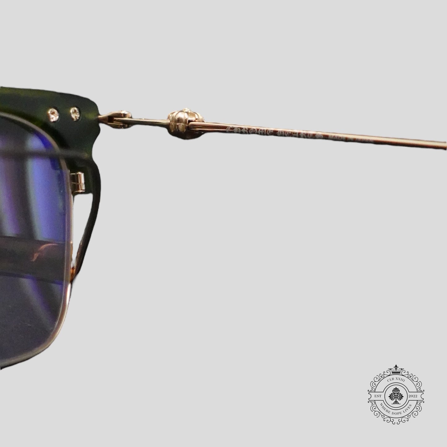 Chrome Hearts Sluntradiction Sunglasses in Green/Gold