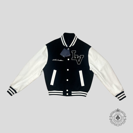 Louis Vuitton Marque Deposee Varsity Jacket in Black/White