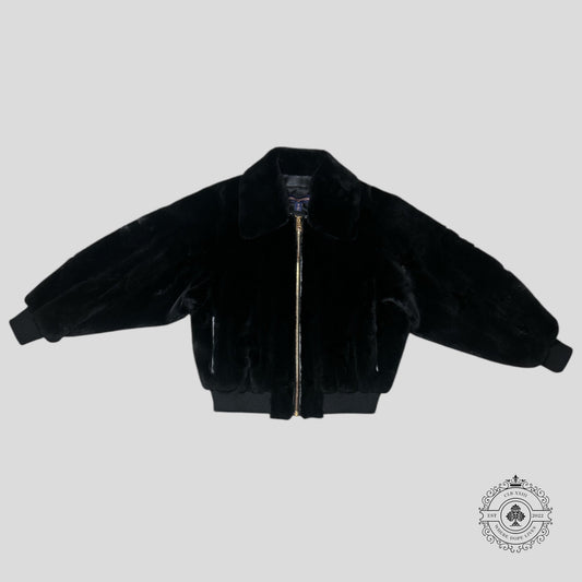 Louis Vuitton Monogram Mink Bomber Jacket in Black