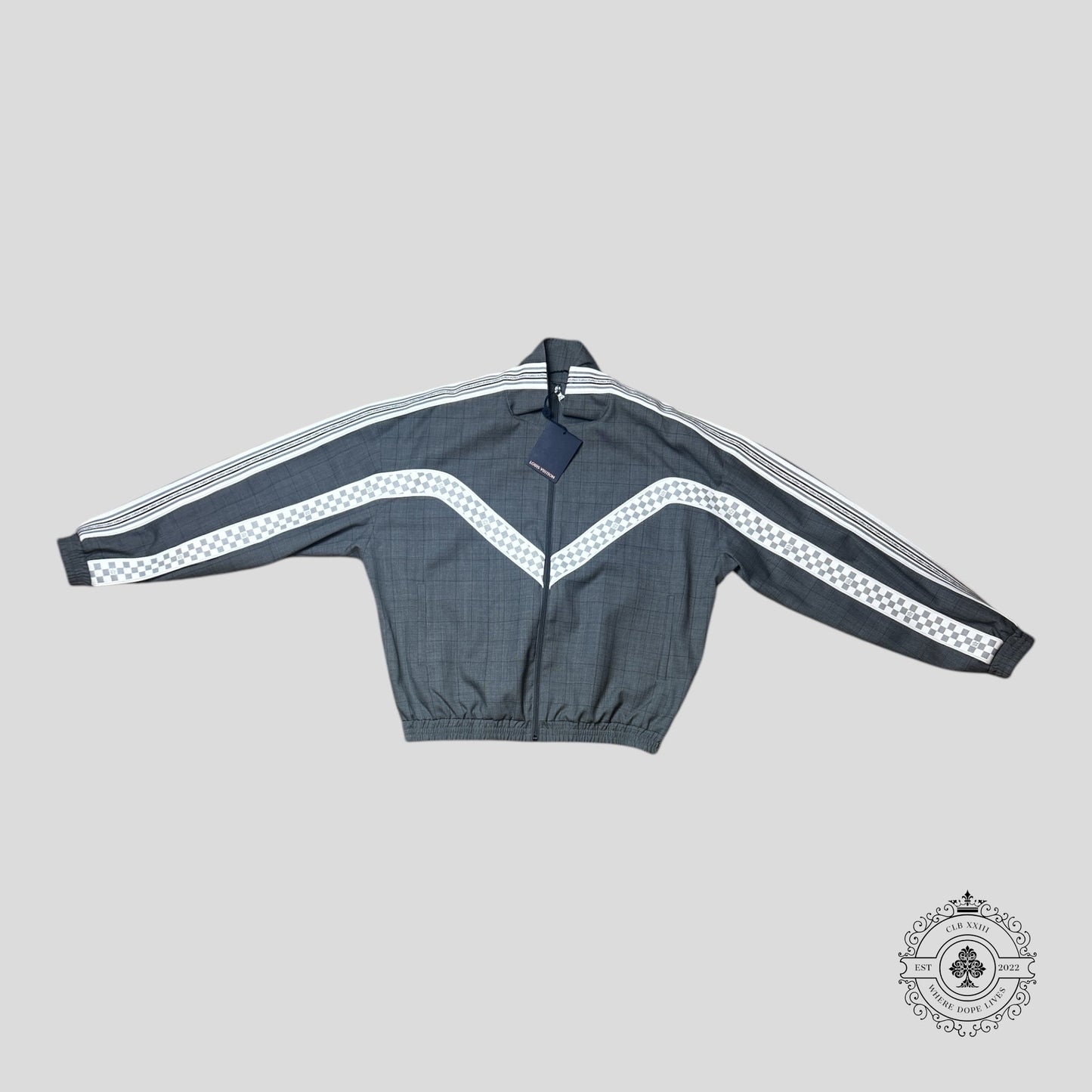 Louis Vuitton Tailored Tracksuit in Grey/White