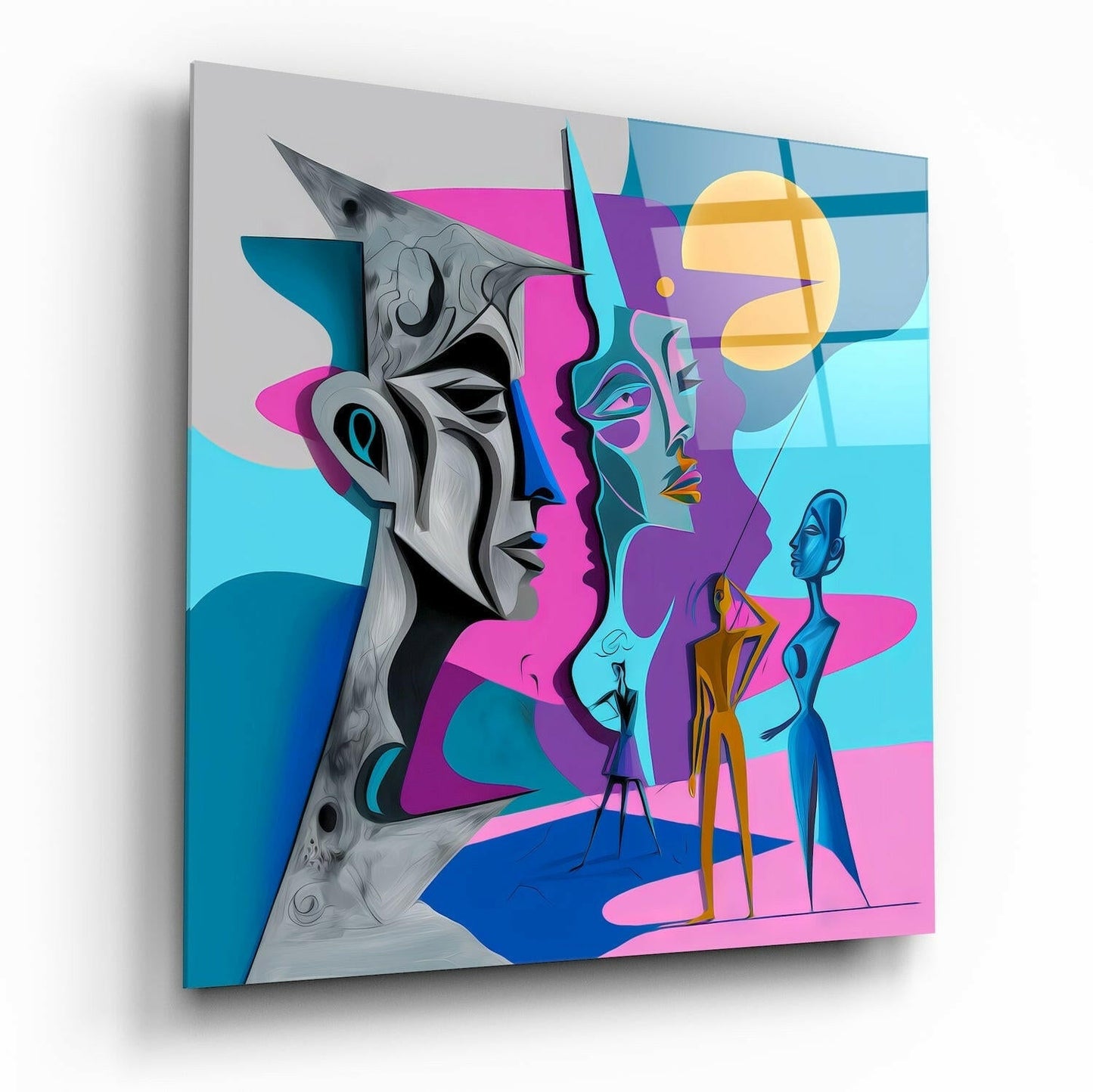 Picasso's Mind Glass Wall Art  || Designer Collection