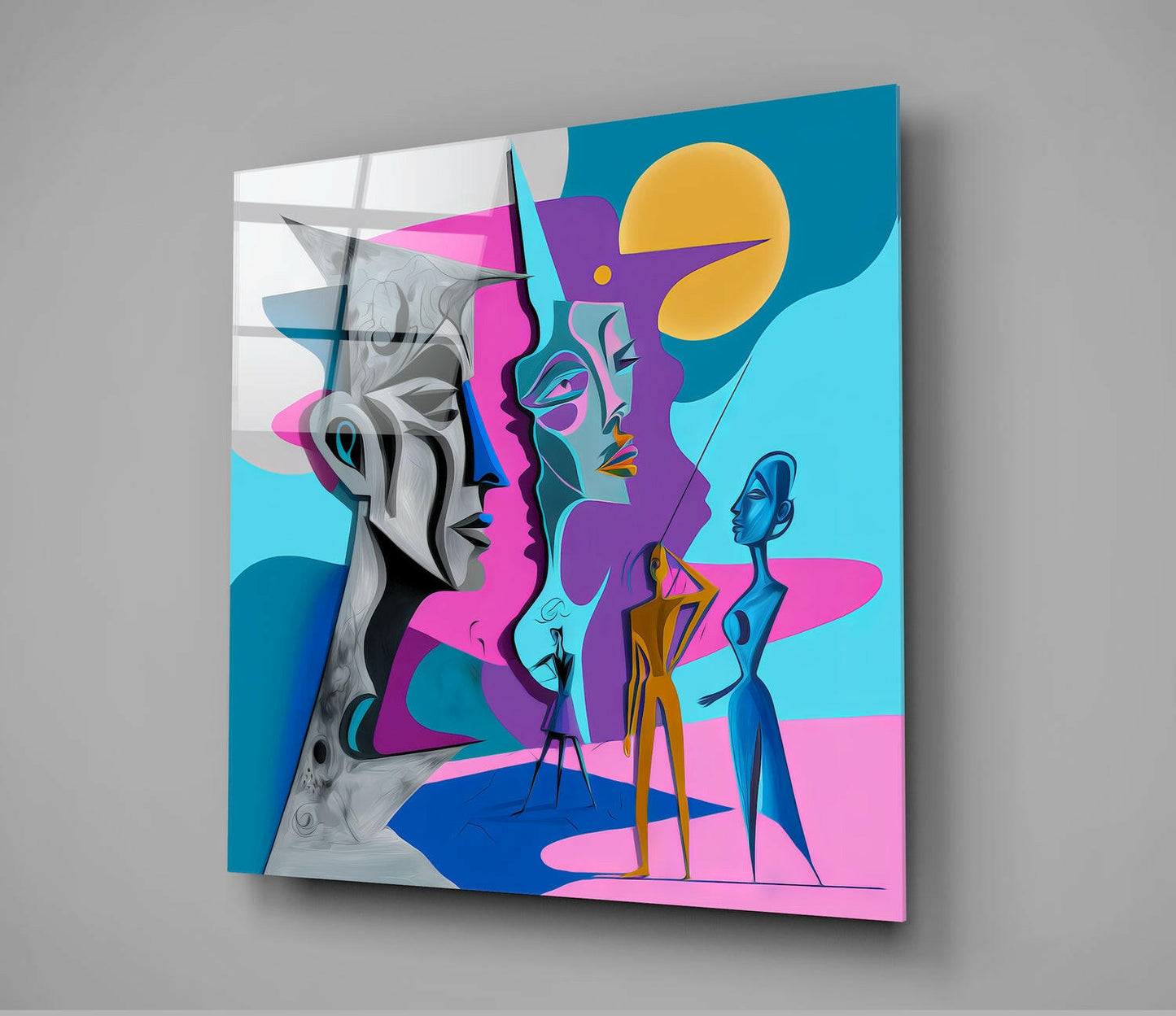 Picasso's Mind Glass Wall Art  || Designer Collection